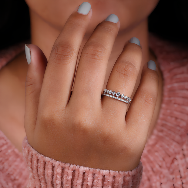 anello d'argento moissanite bianchi donna swarovski