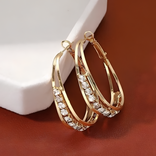 orecchini luccicanti moissanite da donna bianche