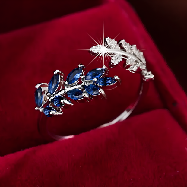 anello regolabile moissanite blu donna in offerta